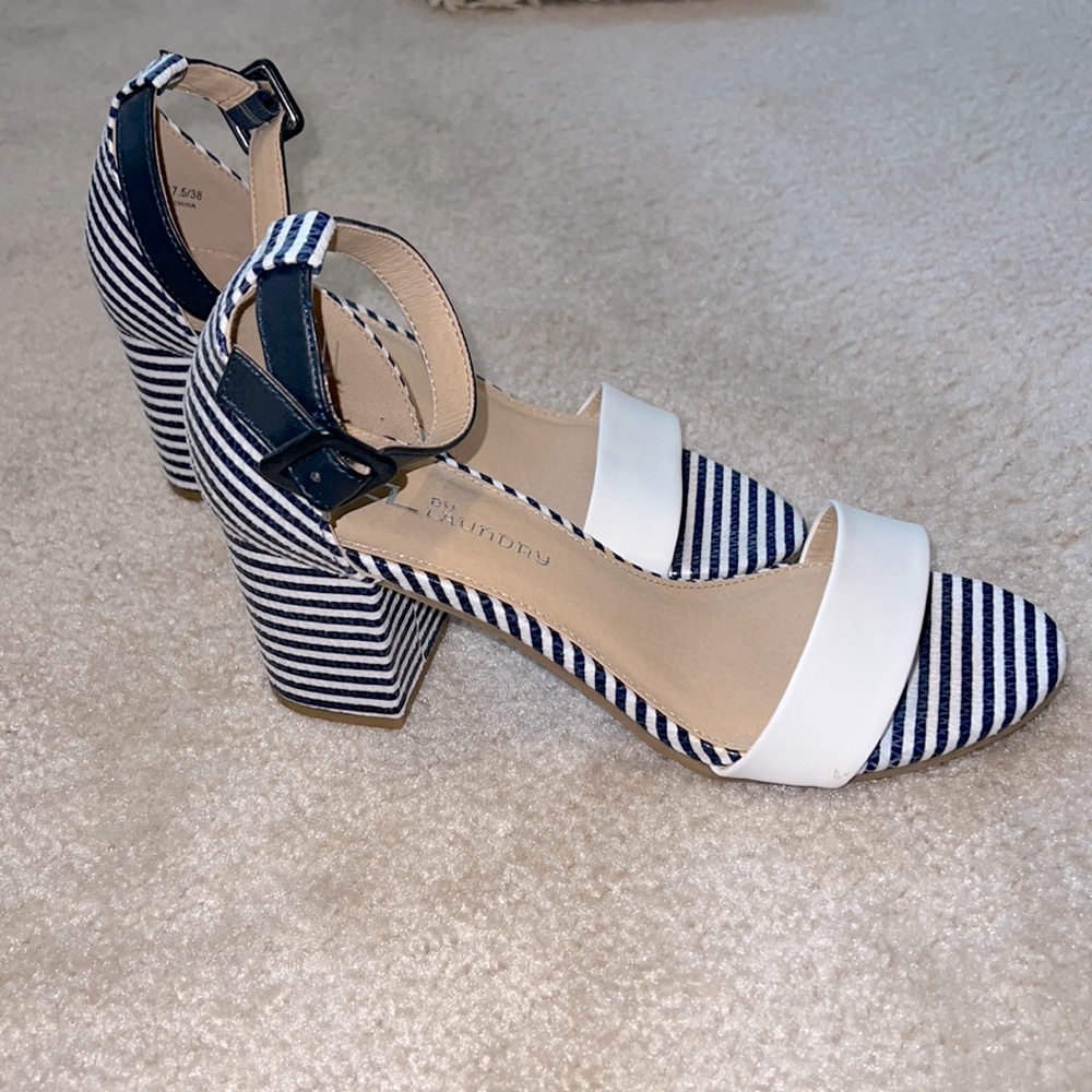 CL by Laundry Navy & White Stripe Sandals